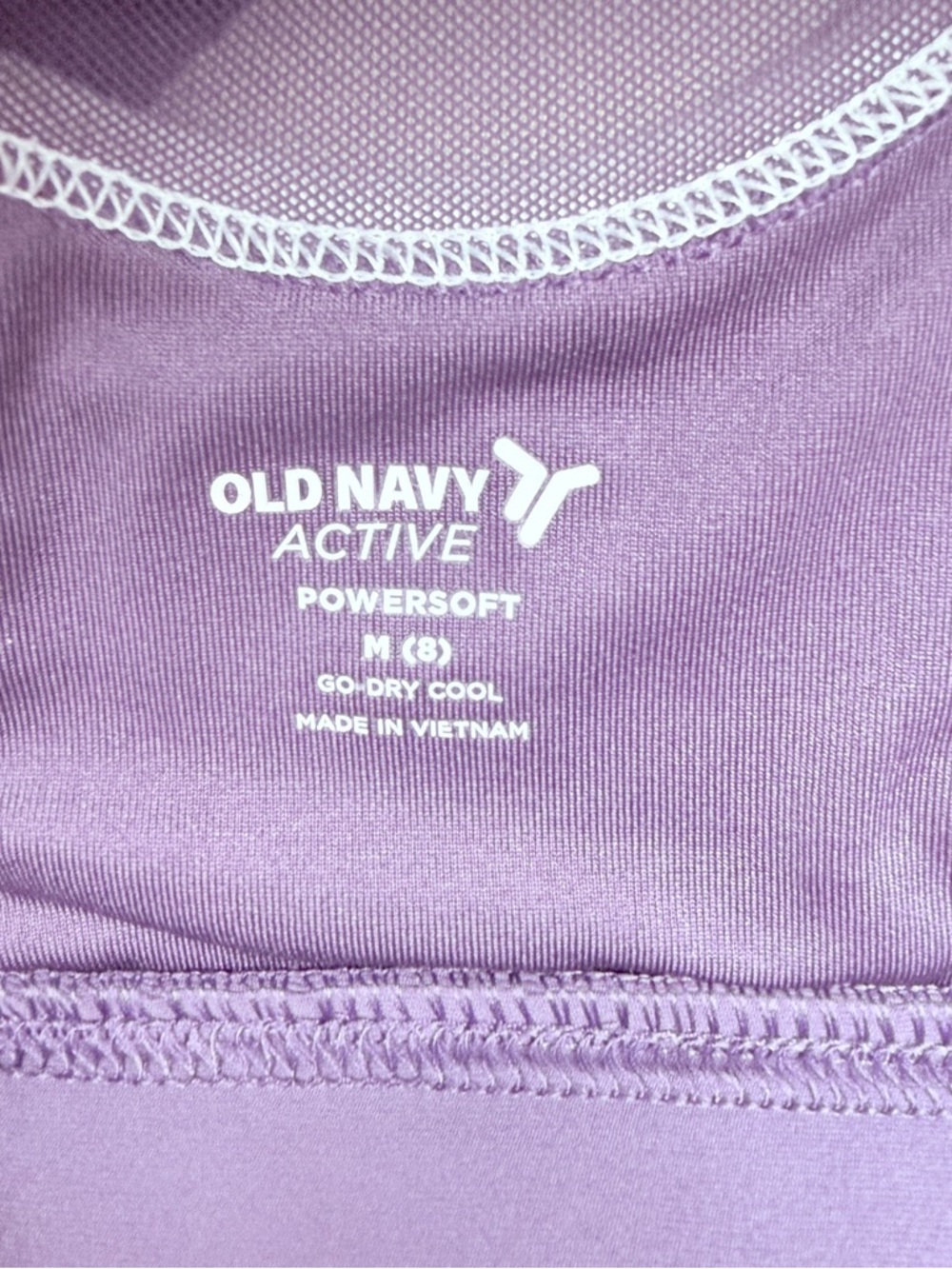 Old Navy Purple Tank-Style Sports Bra with White Trim - Picture 7 of 8
